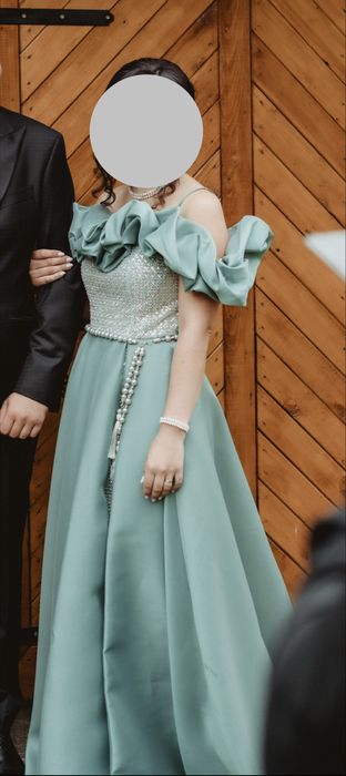 Rochie de nasa / de gala/ festiva culoare verde apa marimea s/m
