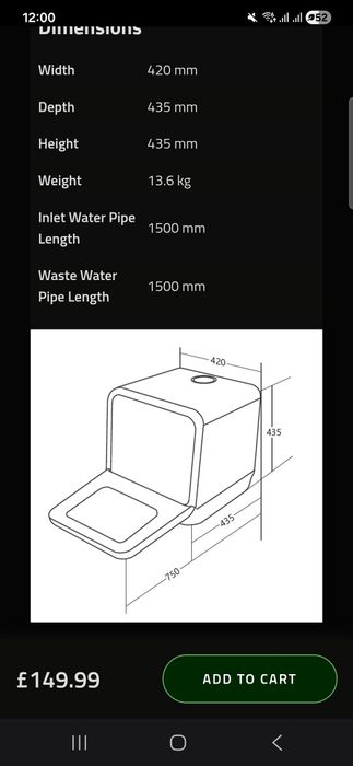 Vand masina spalat vase portabila Cookology