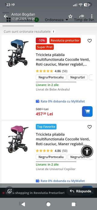 Tricicleta pliabilă copii