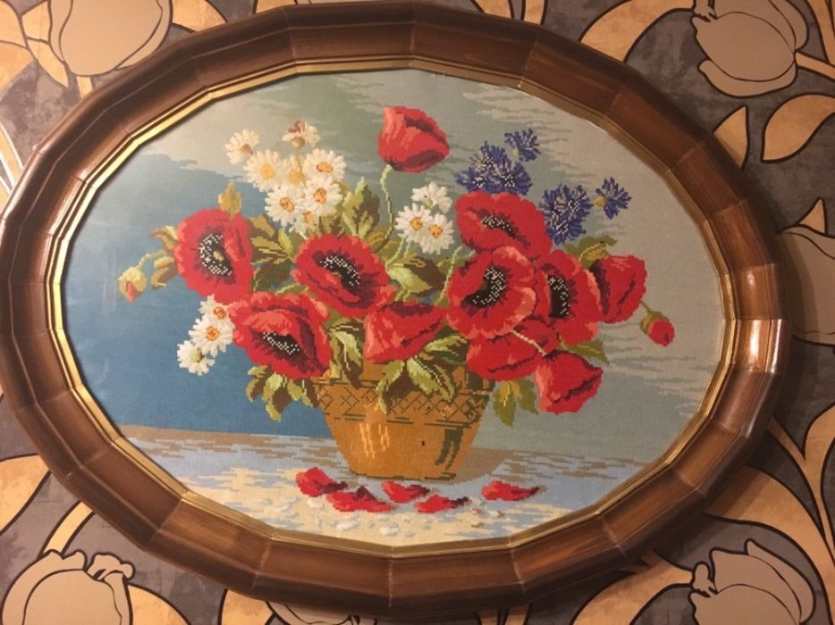 Гоблен - Макове с рамка