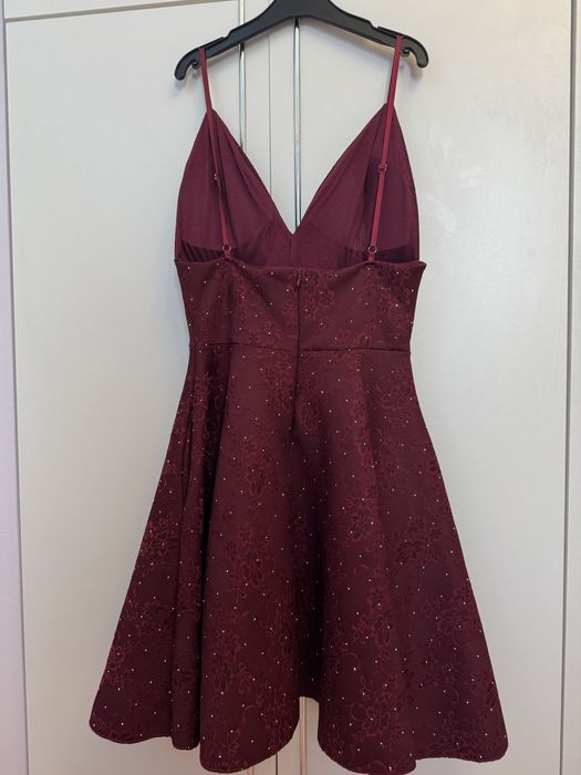 Официална червена (бордо) рокля