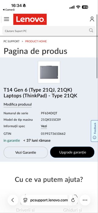 Lenovo ThinkPad T14 Gen6 (Type21QK) , Nou!!! 6000 de lei