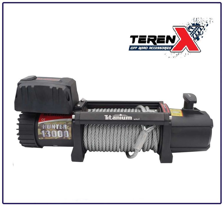 Troliu auto 12V Hunter 13000 lbs 6 tone sufa de otel + bonus