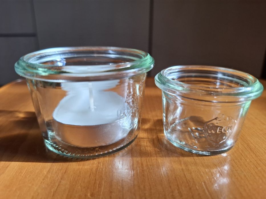 Recipient/borcănel pentru lumânări, două dimensiuni..