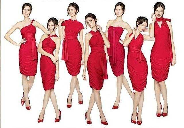 Красное платье трансформер 42-46