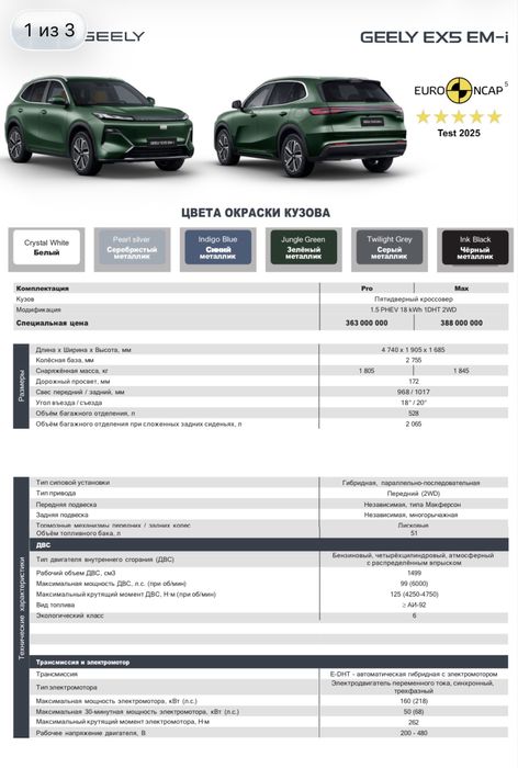 Geely EX EM-I (гибрид)