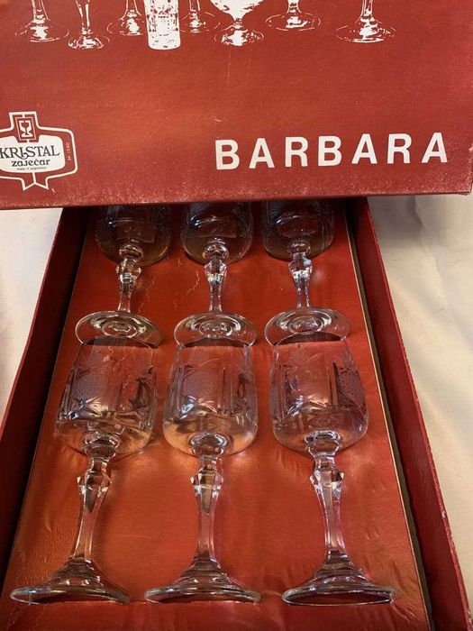 хрустальные фужеры  для воды вина югославия новые в коробке