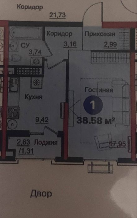 1 комнатная новостройка «Yangi Baxt» круг рохат