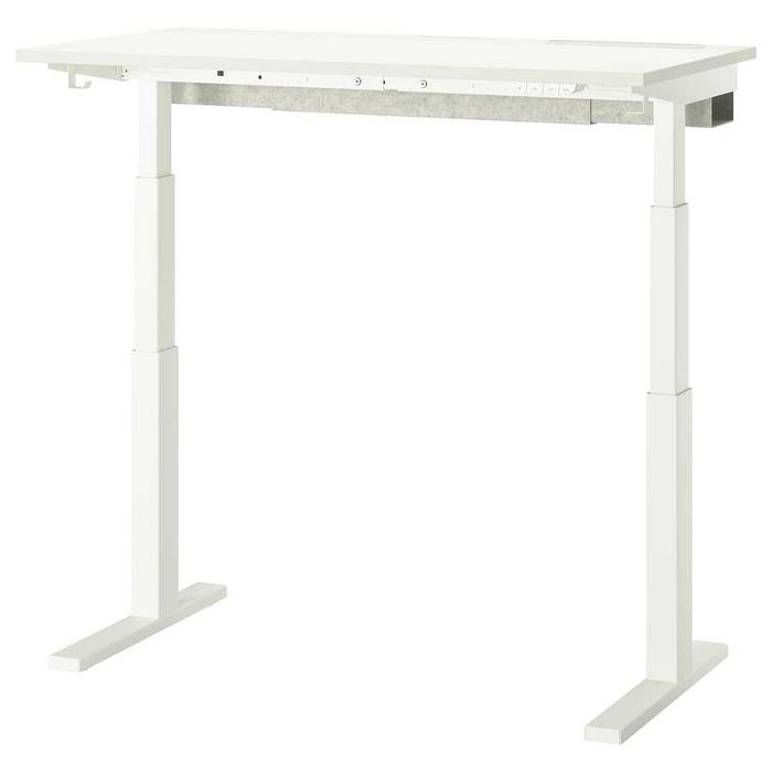 Birou IKEA cu înălțime reglabilă, alb, electric