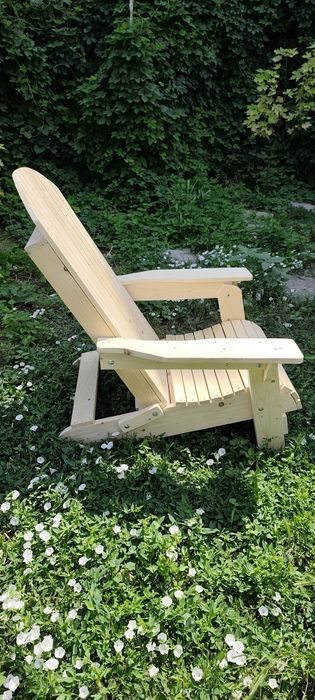 Fotoliu pentru terasa tip adirondack, pliabil, cu suport pentru picioare