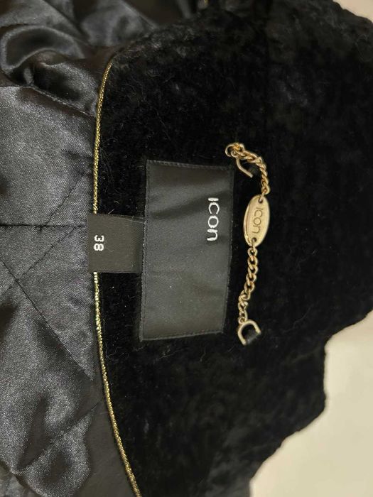 Пальто из искусственного меха | Пальто мех типа каракуль р 44-46 / М