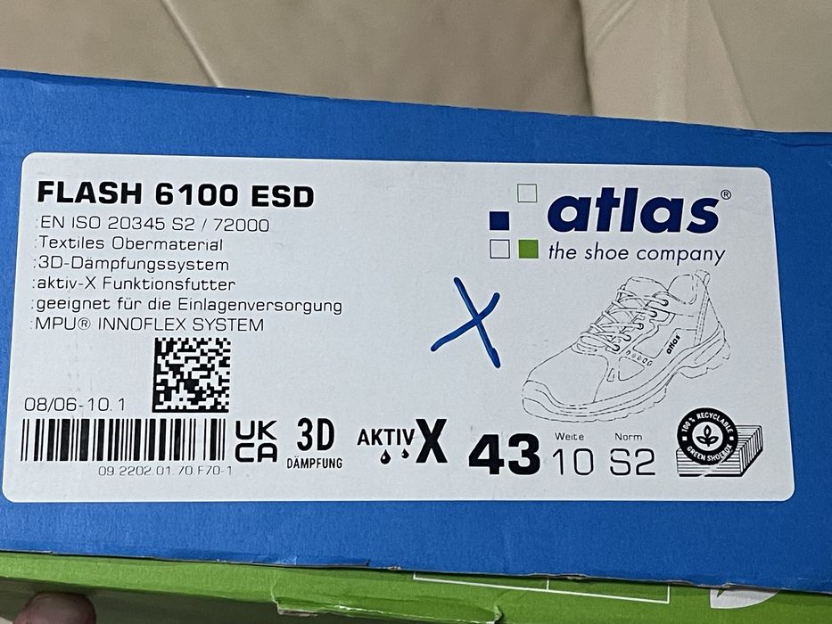 Pantofi protectie , atlas , S2, nr. 43