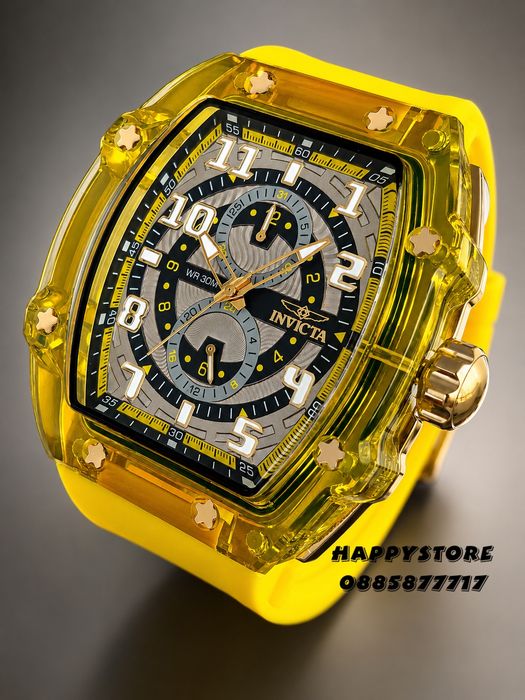 INVICTA Cyclone Yellow/Gold 49 mm, Инвикта нов мъжки часовник