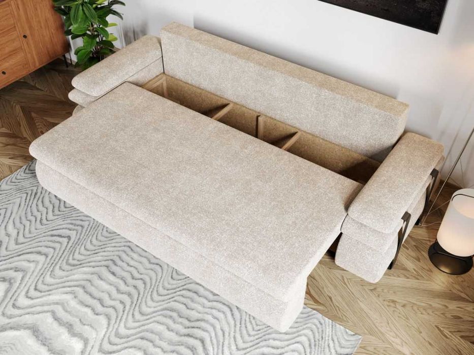 Canapea Extensibila Molly Plusata Crem