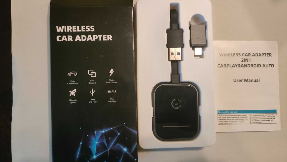 Wireless car adapter android auto / apple carplay