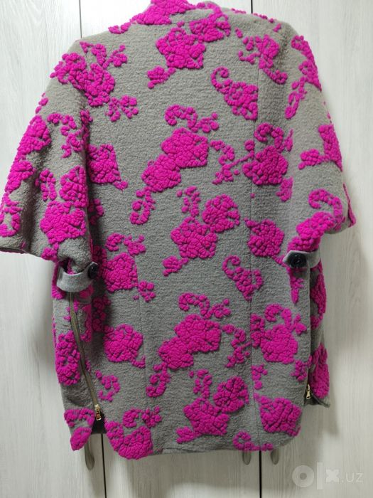 Пальто-кардиган oversize с ярким узором