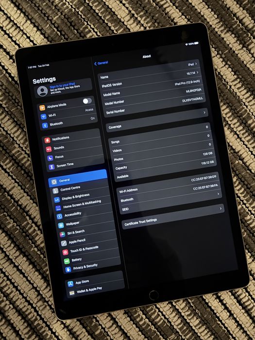 iPad Pro 12.9 inchi 128GB Grey