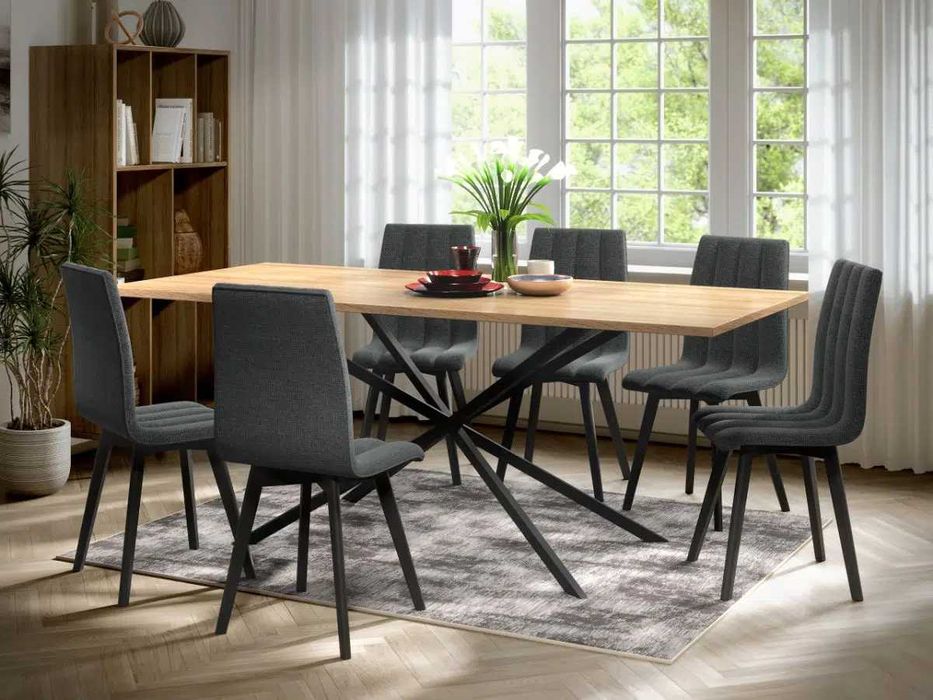 Set Masa Otis + 6 Scaune Karma Gri - Transport Gratuit in 4-10 zile