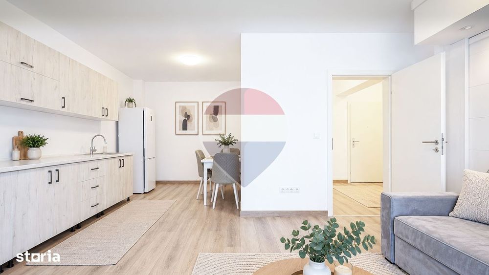 2 Camere 4 Zone Functionale | Nou, Mobilat | Comision 0| Etaj 1