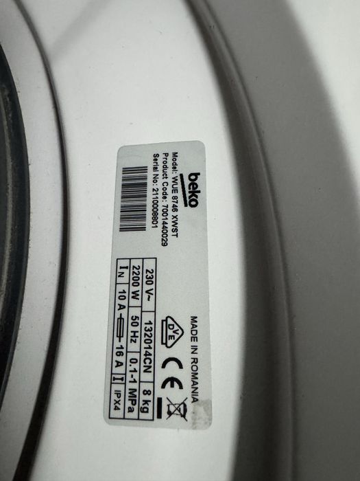 Mașină de spălat Beko WUE 8746 XWST – 8 kg, 1400 rpm