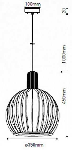 Дървен пендел – дърво и хром, кръг с диаметър 35x45 сm