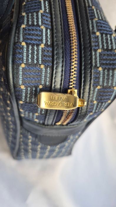 Geanta vintage piele+ textil Wien