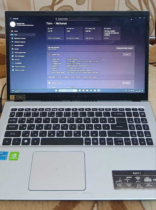 Продается Ноутбук ASER Aspire3