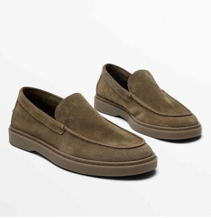 Велурени мокасини Massimo Dutti