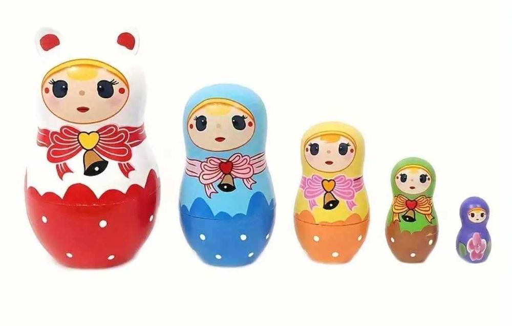 Монтесори Дървена матрьошка с фигурки на животни 5 модела