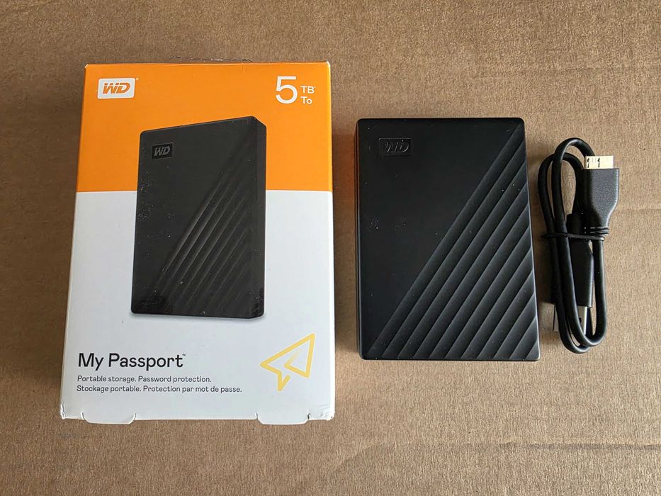 WD My Passport 5TB Външен Твърд Диск УСБ, Hard Drive USB 3.2 Gen