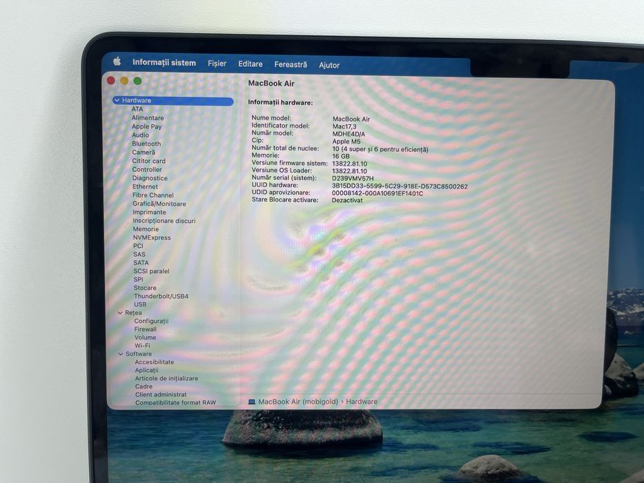 MacBook Air 13” M5 512/16GB Blue 2 cicluri Produs In Stare Impecabila