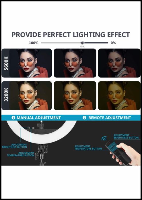 Проф. 18-инчов. Ринг. NEEWER. лед осветление. Фото. Видео. Грим. влог