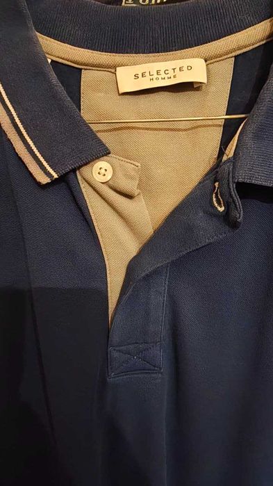 Tricou polo barbati albastru Selected Homme - marime L