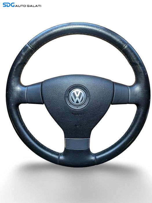 Volan din Piele in 3 Spite FARA Airbag Volkswagen Golf 5 2004 - 2008 [L9118]