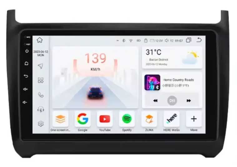 Мултимедия 9″ Android 14 за VW POLO V (09-17г) CARPLAY навигация