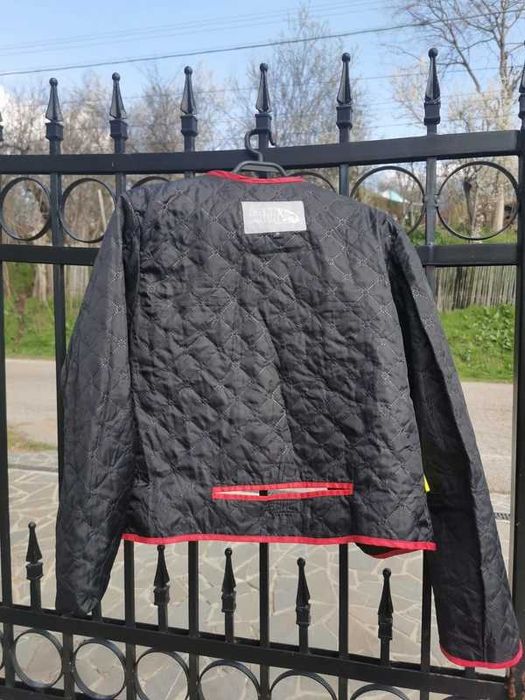 Geaca moto dama Fastway negru - rosu pentru toate sezoanele