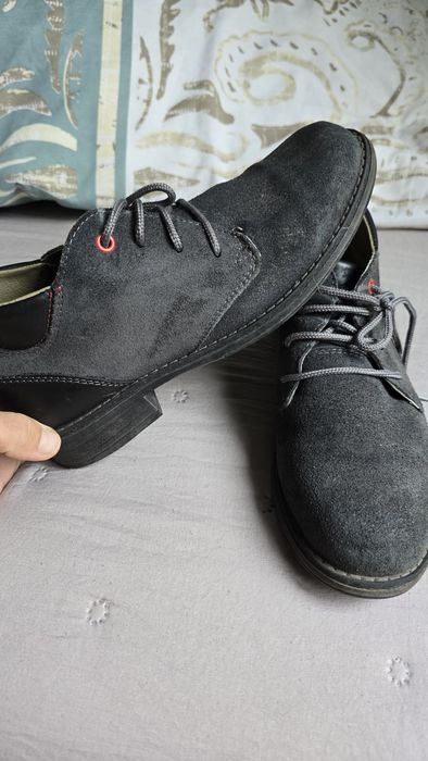 Тъмносиви дамски боти от естествен велур и ортопедична стелка