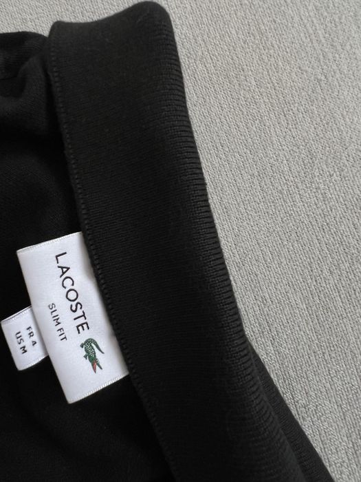 Lacoste Slim Fit Mens Size M (4) Black Polo Shirt Cotton Pique