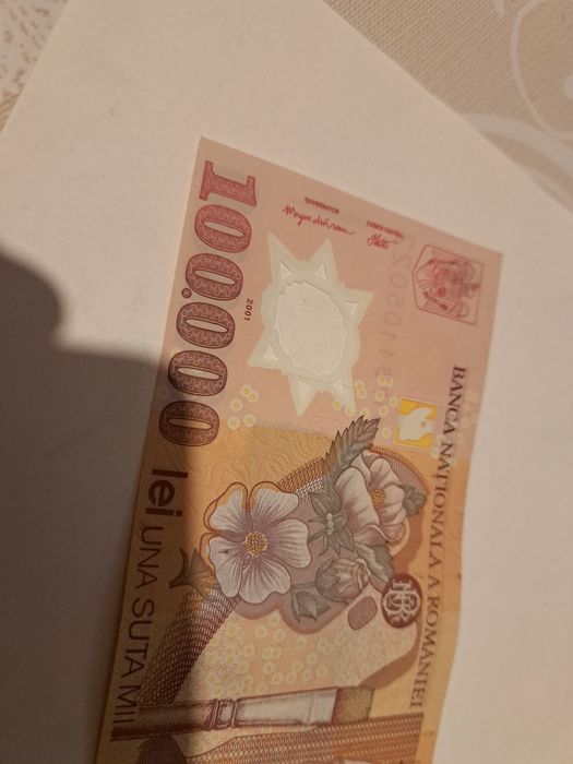 Bancnota Veche Romaneasca 100 000 2001