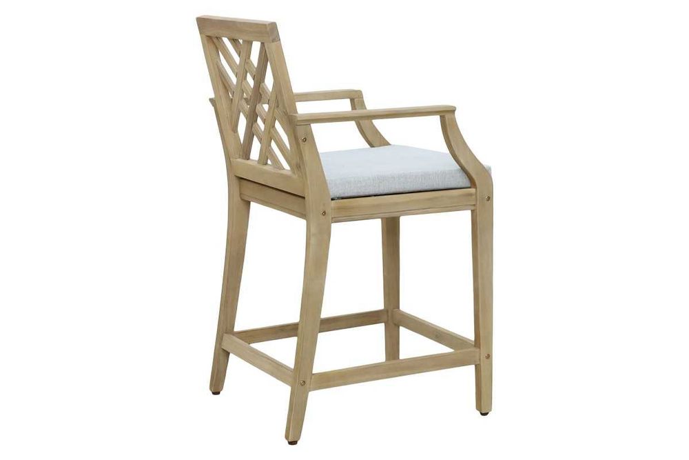 Стилен бар стол Puzzle-home Amalfi, Акациев масив, 59x63.5x104.9cm