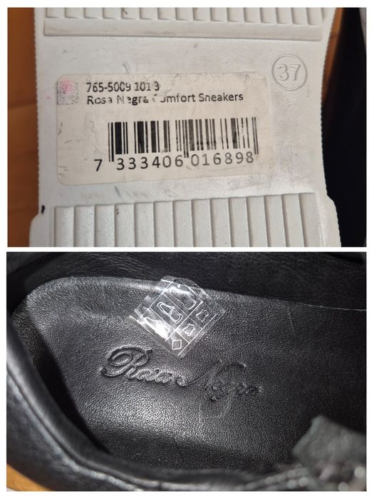 Pantofi sport Rosa Negra Comfort, Piele Naturală, Unisex - 37