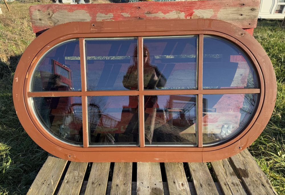 FEREASTRA LEMN TERMOPAN ovala rotunda  H 135 x L 74 Germania 20 buc