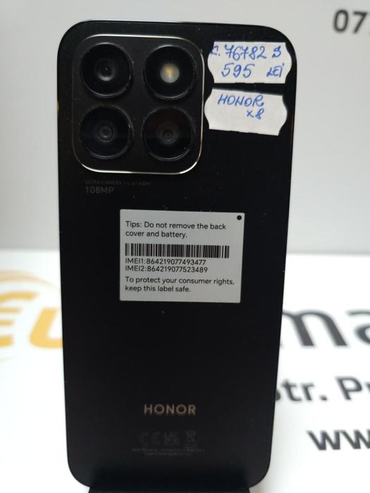 Telefon Mobil HONOR X8, 6GB RAM, 256GB, Midnight Black -P-