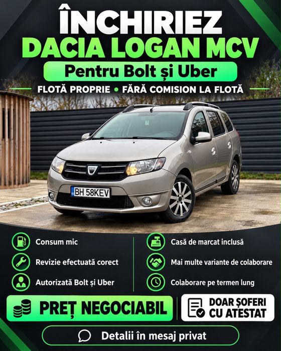 Închiriez Dacia Logan MCV pentru Bolt și Uber!