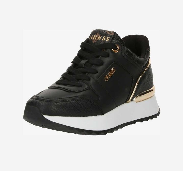 Черни кожени маратонки Guess