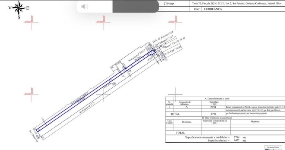 Lot teren 500mp de vanzare intravilan in Petresti Corbeanca