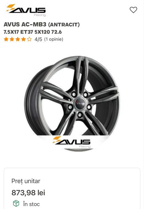 Jante BMW e87,e90 f30 R17 5x120