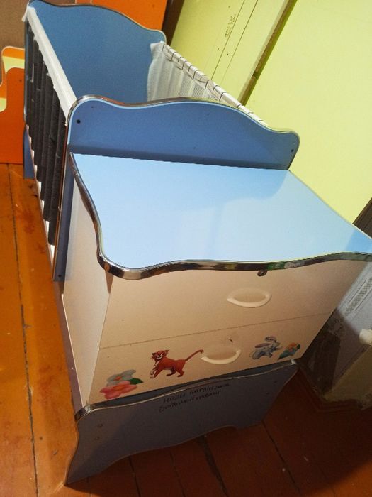 Детская кроватка трансформер люлька кровать беланчак + комод