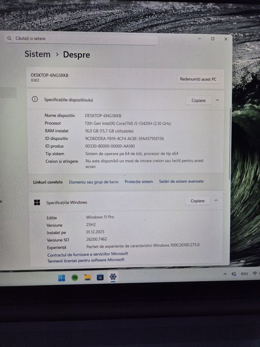 Vand Laptop lenovo Slim 3i