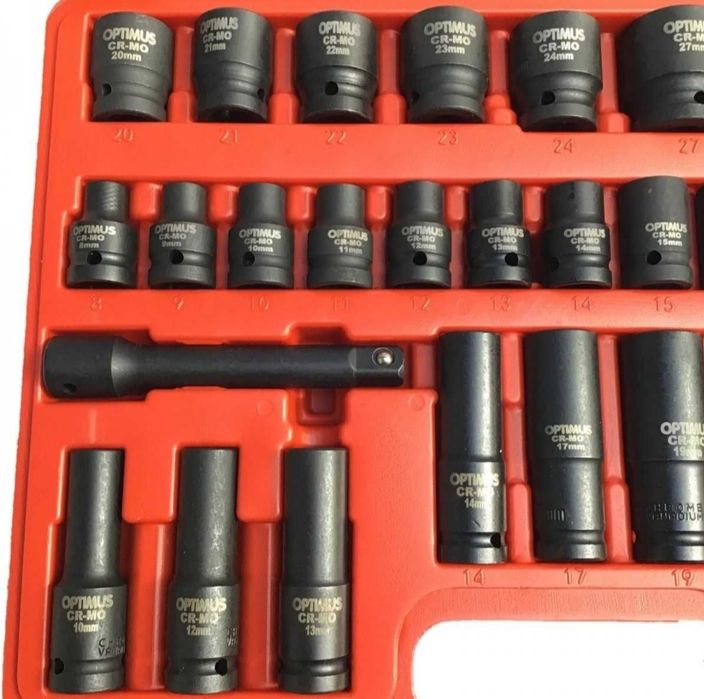 Trusa chei tubulare de impact lungi si scurte 32 piese 1/2"